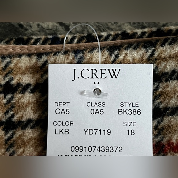 J Crew Women's Plaid Wool Blend A-line Mini SkirtSize 18 Lined Classic Beige - Picture 4 of 6